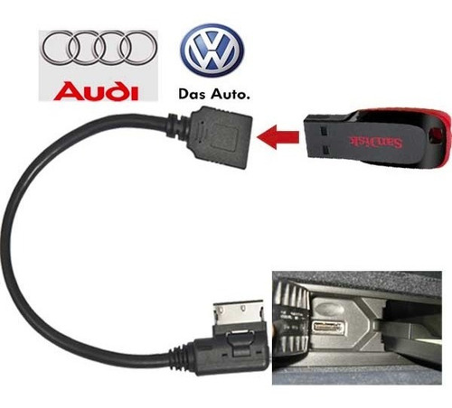 Imagen 3 de 10 de Cable Adaptador Mdi A Usb Para Vento Audi Auxiliar 29au07