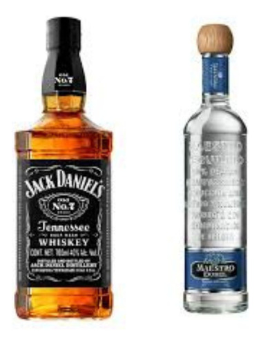 Paquete 750 Ml Jack Daniels Sour Mash Y Maestro Dobel Blanco