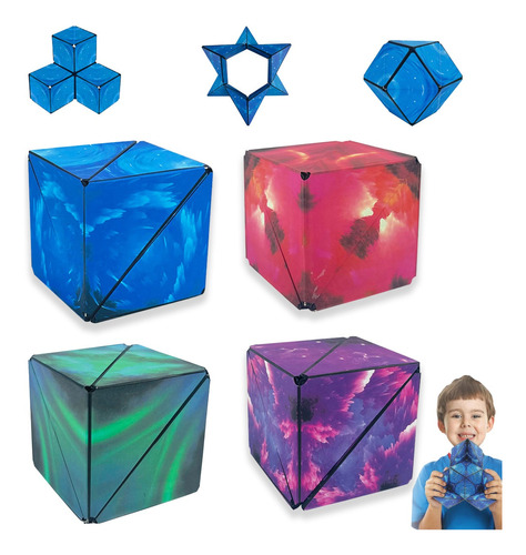 4pz Geometría 3d Cubo Rubik,juguetes De Fingertip Antiestrés