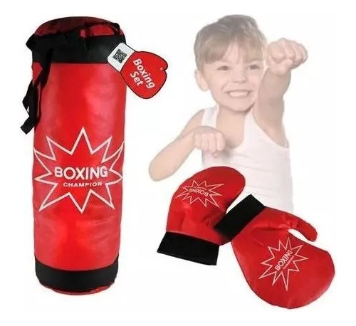 Set Saco Boxeo Para Niños Con Guantes Juego Deporte