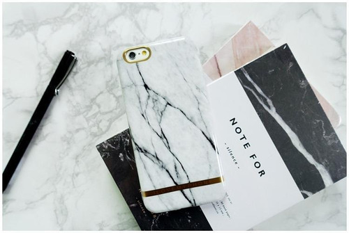 Funda Para iPhone Marmol Moda Rigida Resistente Mujer Hombre