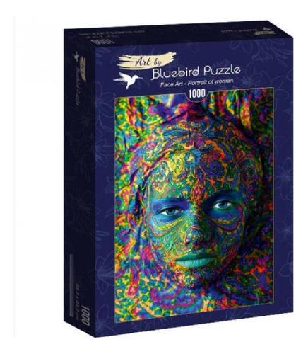 Rompecabezas Face Art Retrato De Mujer Bluebird 1000 Piezas