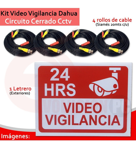 Imagen 9 de 9 de Kit Videovigilancia Dahua 4 Camaras 1mp + Hdd 500gb Frt