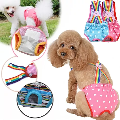 Luxja Pañales reutilizables para perro hembra (paquete de 4), pañales  lavables para perro hembra, S