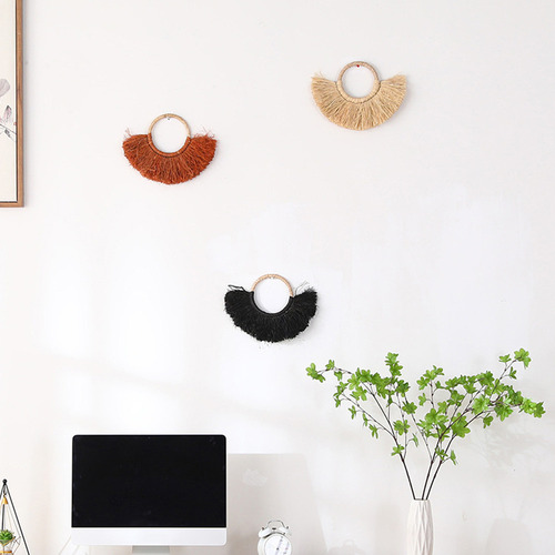 * Espejo De Pared Colgante De Rafia (7 #mold) Boho