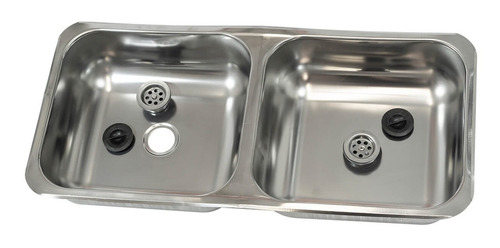 Imagen 1 de 4 de Pileta Bacha Acero Inoxidable Cocina Doble 56 X 37 X 14cm