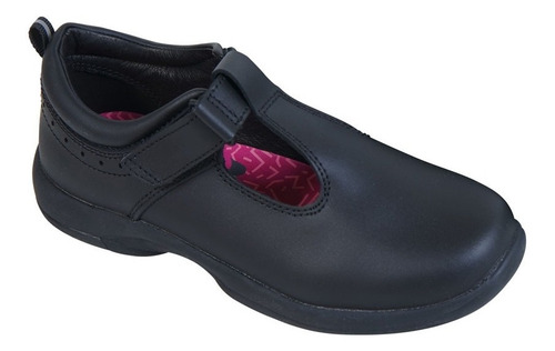 Zapato Reina Negro Velcro Niña Colloky Garantía Año Escolar