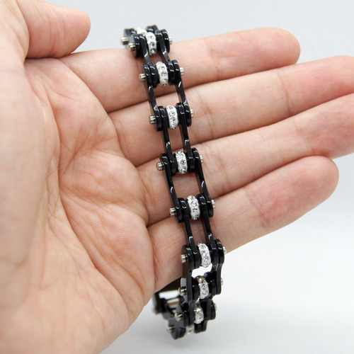 Imagen 4 de 5 de Pulsera Biker Acero Inoxidable Tipo Cadena Edicion Limitada