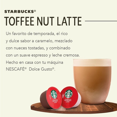 Imagen 3 de 3 de Dolce Gusto Starbucks Toffee Nut 12 Capsulas