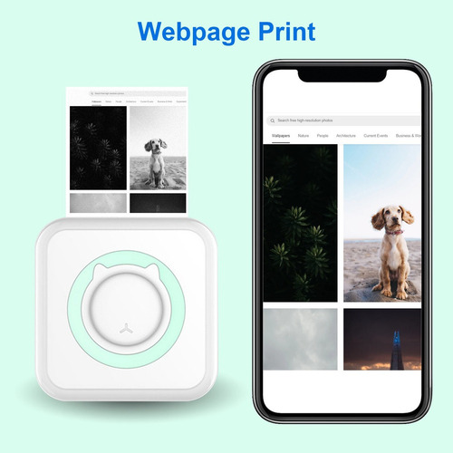 ` Mini Impresora Térmica Portátil Bluetooth+11 Rollos De .