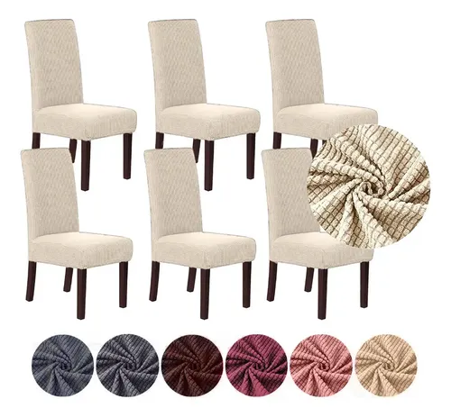 A 6pcs Elastic Dining Chair Protective Covers . | Frete grátis