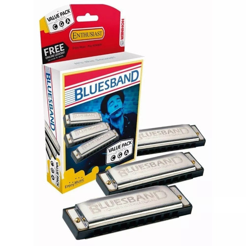 Kit Hohner Com 3 Harmônicas Blues Band 559/20 (a, C, G)