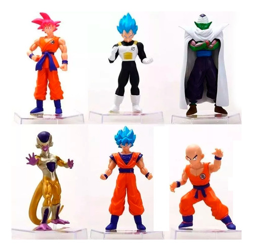 Figuras De Dragon Ball Set X 6 Goku Vegeta + Obsequio