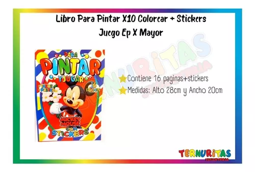 Libro Para Pintar X10 Colorear + Stickers Juego Ep X Mayor