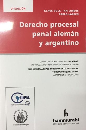 Derecho Procesal Penal Alemán Y Argentino Volk 