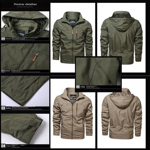 Chaqueta Impermeable Y Resistente Al Viento Para Hombre Moda