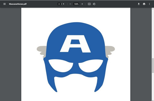 Imagen 3 de 3 de Mascaras Super Heroes Para Fiestas Imprimibles En Pdf