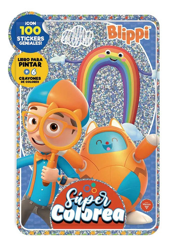  Libro Pintar Super Colorea Blippi Crayones Stickers