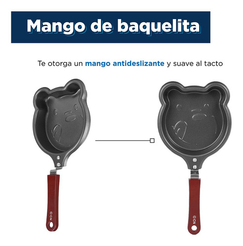 Miniso Sartén We Bare Bears Pardo Sintético Gris 27x13 Cm