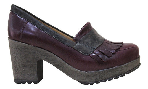 Zapato Cuero Mujer Flecos Combinado 532. Marca Descansito