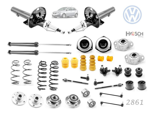 Kit Amortiguadores Bieletas Rotulas Bases Bujes Vw Polo Lupo