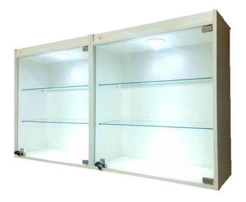 2 vitrinas suspendidas con pantalla LED de vidrio templado para puerta