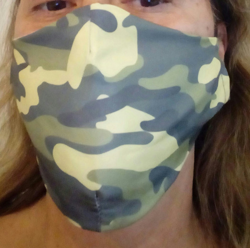 Máscara De Tecido Camuflado Forro Duas Camadas Kit Com 50
