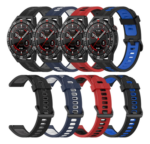 4 Correas Para Huawei Watch 4 3 Pro Gt4 3 2 Silicona Bicolor