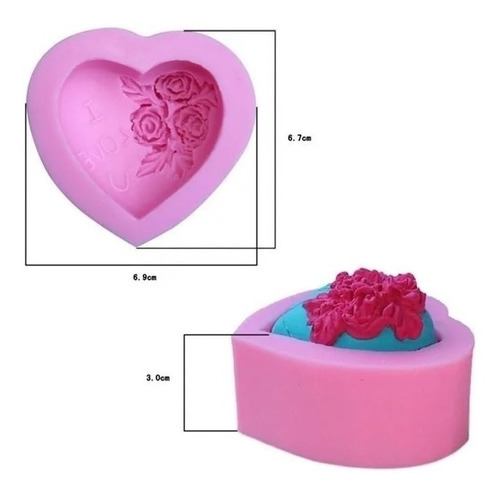 Molde De Silicona Para Velas Y Jabones Con Forma De Corazón