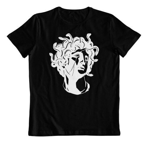 Dtf - Polera Algodon - Medusa Art Aesthetic Blanco Y Negro