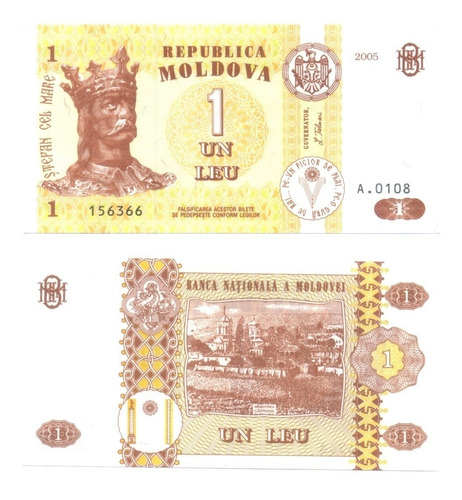 Billete Moldavia 1 Leu 2005