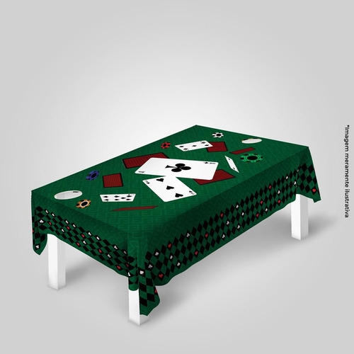 Toalha De Mesa Oxford Retangular Poker Cassino Verde