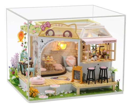 Casa De Muñecas En Miniatura Con Muebles Y Kit De Bricolaje