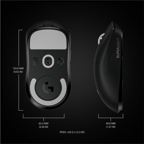 Imagen 10 de 12 de Mouse gamer de juego inalámbrico recargable Logitech Pro Series Pro X Superlight negro