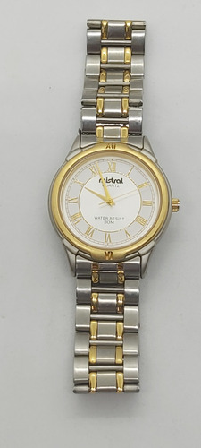 Reloj Mistral Acero Combinado Oro, Cuarzo Wr 30m Extra Chato