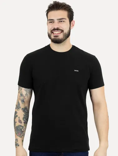 Camiseta Calvin Klein Masculina Piquet Orgânico Preta