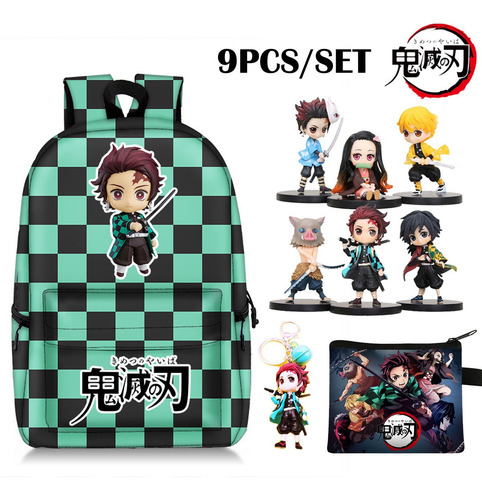 Imagen 1 de 10 de Juego De Mochila Anime Demon Slayer De 9 Piezas