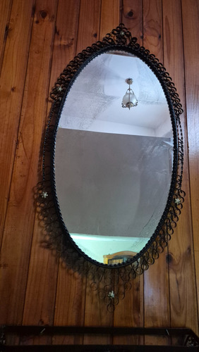 Recibidor Dressoire Y Espejo Retro De Hierro - No Se Envia Negro (Usado)