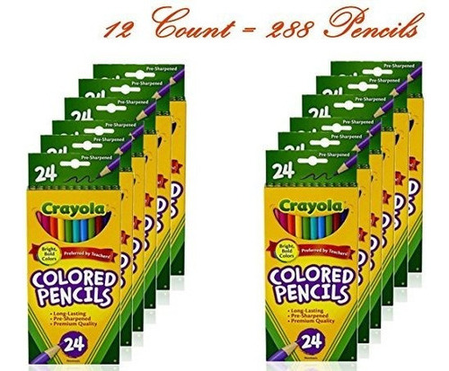 Crayola  Lapices De Colores Varios Colores 24 Count 12 Unida