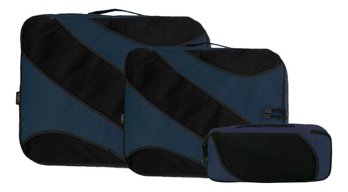Set Organizador De Ropa Para Valija Viaje Bolsas Con Cierre Color Azul