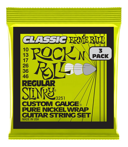 Cuerdas Guitarra Electrica Pack X3 Ernie Ball 3251 .010