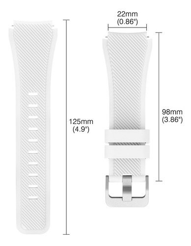 Correa Deportiva Texturizada Para Smartwatch Colmi C81 Blanco 2.2 Cm
