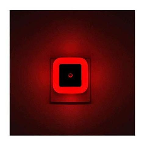 Luz Nocturna Roja, Enchufe En Lampara De Pared Con Sensor D