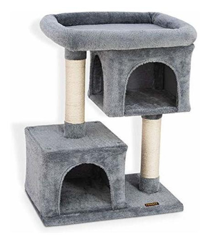 Casa Para Gatos Pawbee De 32.7 In 2 Apartamentos Y 2 Postes 