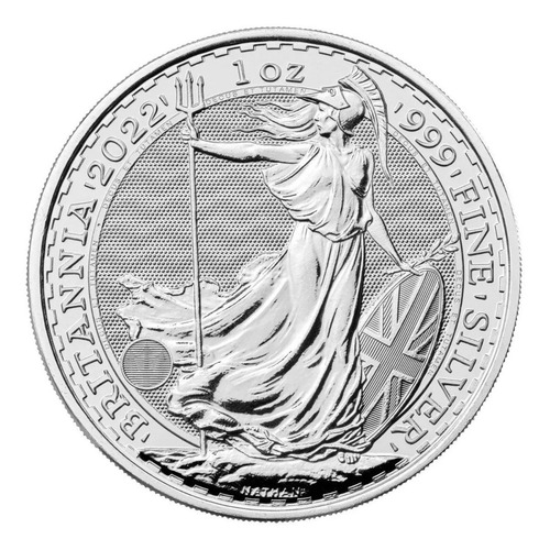 Imagen 5 de 5 de Moneda Britannia Elizabeth Ii Plata Silver 2022 1 Onza .999