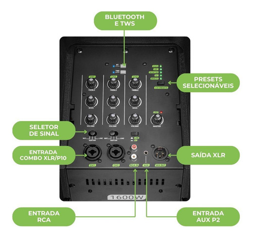Torre De Som Pa Portátil Bluetooth Neo Pro8 Az + Capa