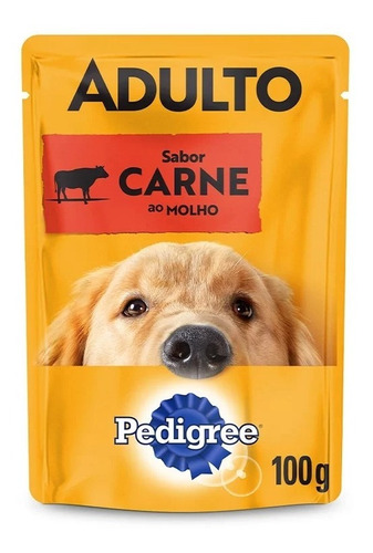 Imagem 1 de 8 de Ração Úmida Pedigree Sachê Carne Ao Molho Cães Adultos 100g