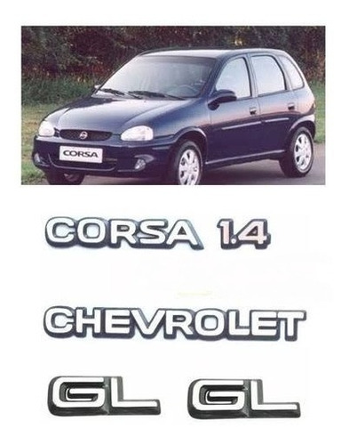 Kit Emblemas Insignias Chevrolet Corsa 1.4 Gl X2 1994 1995