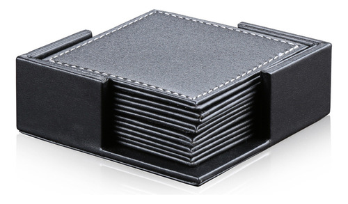 Tapete De Mesa De Piel Sintética Negro Resistente Al Calor,