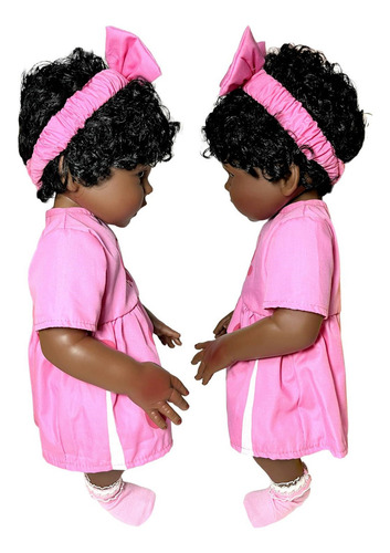 Boneca Bebê Reborn Real Realista Menina Recém Nascida Morena Negra Com Cabelo Preto E Acessórios - Corpo Muito Detalhado Linda Parece De Verdade - Resistente À Água Pode Dar Banho